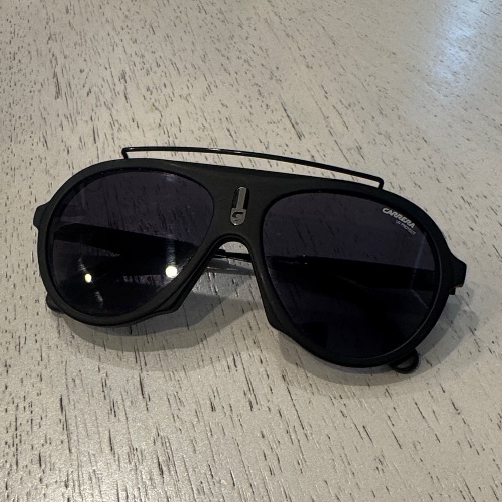 Unisex Carrera Flag Matte Black Aviator Sunglasses